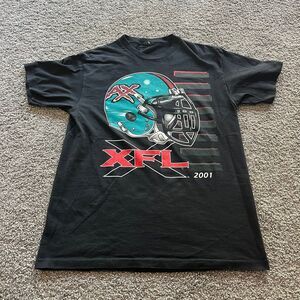 Vintage 2001 XFL Kickoff Tour T Shirt Inaugural Season Black‎ Size L Football